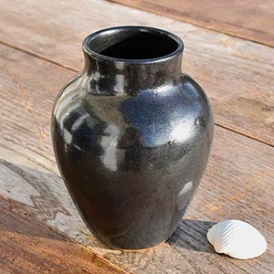 Vase gris anthracite en grès